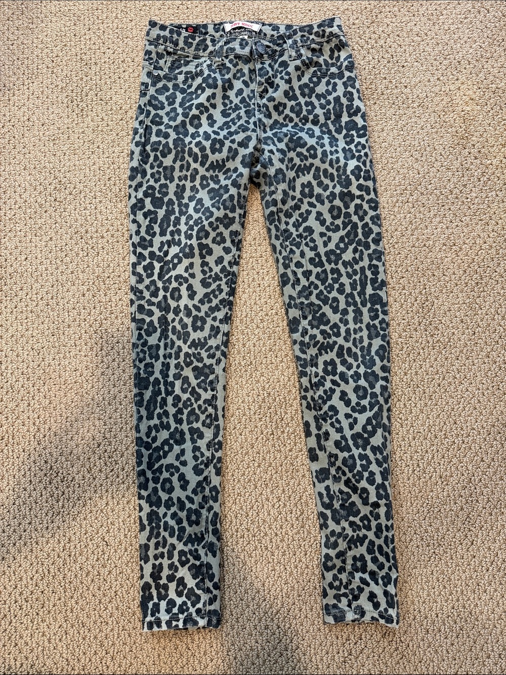 Hot Kiss Olive Green & Black Leopard Skinny Jeans